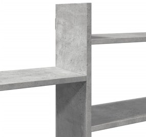 betonszürke szerelt fa fali polc 167,5 x 18 x 68 cm