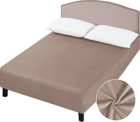 Velúr gumis lepedő 200x220 Sötét bézs Bársonyos, macis