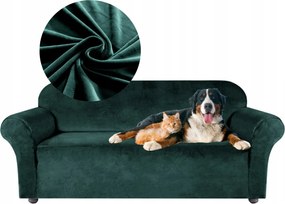 Kanapé Huzat Sarok Ülőgarnitúra Üveg Zöld Velúr Prémium 235-300 CM