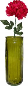 Üveg váza virágokhoz 28x11cm Zöld dekoratív