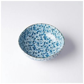 Daisy kék-fehér kerámia tál, ø 17 cm - MIJ