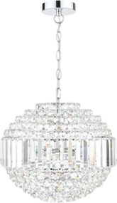 LAURA ASHLEY 3743651-Q VIENNA Kristály Függesztett Lámpa Fehér, Csiszolt Króm G9 IP20