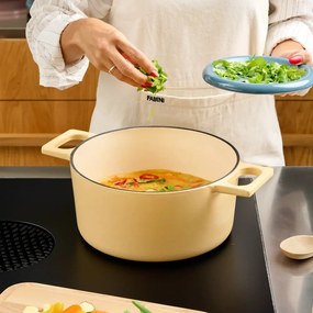 Indukciós tűzhelyhez alkalmas öntöttvas lábas fedővel 5,5 l Mattia 3.0 – FABINI