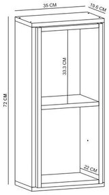 Polc Sepada 3 (antracit + fehér) . 1095999