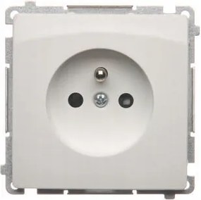 Kontakt Simon Basic Egyetlen Fali Aljzat Földeléssel és Zárófedéllel Fehér