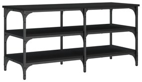 fekete szerelt fa cipőpolc 100x38,5x49 cm