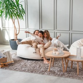 Világosszürke buklé babzsákfotel Om 135 – SLOWDOWN