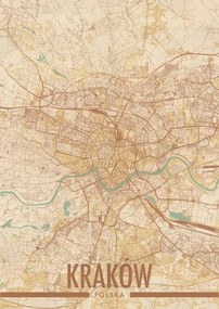 Krakkó Várostérkép poszter A3 29,7x42 cm