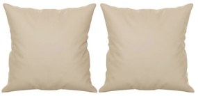 2 személyes krémszínű mikroszálas szövetkanapé párnákkal 120 cm