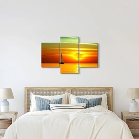 Naplemente egy jachttal képe (90x60 cm)