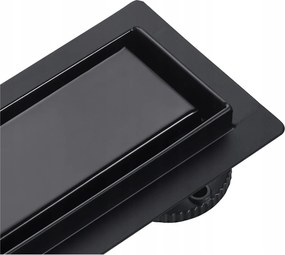 Aquauno 2in1 Lineáris Lefolyó 60 cm Alacsony Szifon 52mm Fekete