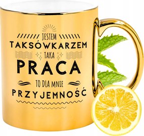 Prémium Arany Fényes Bögre Taxisofőr Ajándék Nyomtatott Fotó