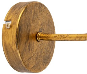 Vintage fali lámpa arany színben fekete bársony árnyékolóval - Matt