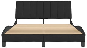 fekete bársony ágykeret matrac nélkül Hanko 140x200 cm