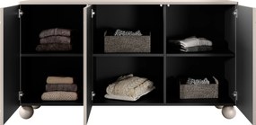 Sonatia II komód 150 cm háromajtós - kasmír / gömb lábak