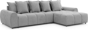 Szürke sarokkanapé (jobb oldali-heverő résszel) Albane – Ropez