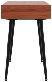 barna szerelt fa számítógépasztal fiókkal 110 x 50 x 75 cm