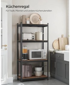 Álló polc, könyvespolc, tárolópolc 40 × 80 × 160 cm, barna/fekete