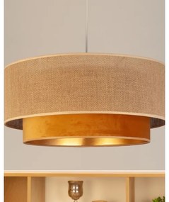 SARTA zsinóros függeszték 1xE27/60W/230V, réz/juta