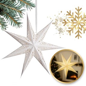 Karácsonyi papírcsillag, hétágú AUREVIA 60 cm, fehér