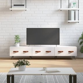Fehér magasfényű műfa TV-szekrény 150x36x30 cm