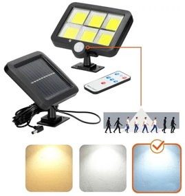 LED napelemes reflektor szenzorral LED/1,5W/3,7V 6000K IP44 1200 mAh