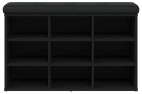 fekete szerelt fa cipőtároló pad 82 x 32 x 50 cm