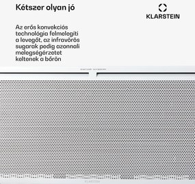 Klarstein Hot Spot Slimcurve Double Wave, konvektor, 2 az 1-ben fűtőtest, 2000 W, heti időzítő, fehér