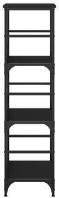 fekete szerelt fa könyvespolc 50 x 33 x 117,5 cm