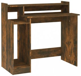 füstös tölgy színű szerelt fa íróasztal LED-ekkel 97x45x90 cm