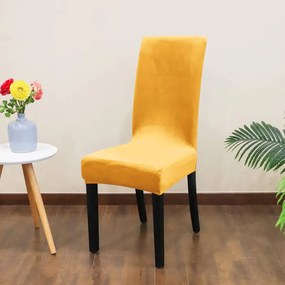 SzékHuzat Étkezőszékre (bársonyos, rugalmas, mosható, aranysárga)
