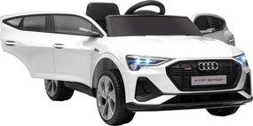 HOMCOM Elektromos Gyerekautó 12V Audi E-tron Elektromos Jármű Távirányítóval, Biztonsági Öv, Zene (MP3/USB/TF), 3-5 Éves Gyerekeknek, 3-5 km/h, Fehér