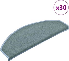 vidaXL 30 db-os lépcsőszőnyegek 65 x 24 x 4 cm, tengerkék, félkör alakú, nagy