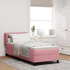 Boxspring Ágy Ágyneművel Rózsaszín 80x200 cm Velvet