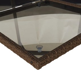 17 részes barna polyrattan kerti ülőgarnitúra párnákkal