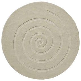 Spiral krémfehér gyapjú szőnyeg, ⌀ 140 cm - Think Rugs