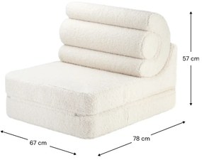 Krémszínű buklé gyerek fotel Flipster – Wigiwama