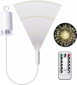 Lámpák drót tűzijáték csillag pitypang led fehér meleg távirányító