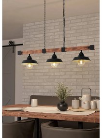 Fekete-natúr színű függőlámpa fém búrával OLDBURY – EGLO