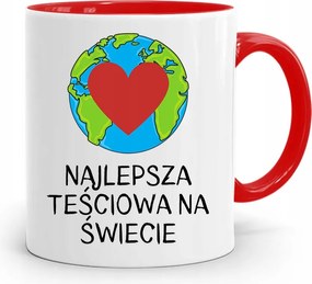 Piros Anyós Bögre A Világ Legjobb Anyósa fényképes nyomattal