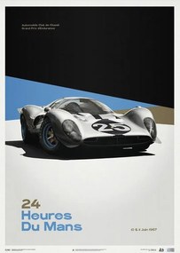 Művészeti nyomat Ferrari 412P - White - 24 hours of Le Mans - 1967 - Limited Poster, Automobilist