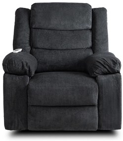 Elektromosan Vezérelhető Masszázsfunkciós Relaxfotel Sötétszürke Színben. JASPER