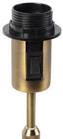 Bronz asztali lámpa ovális bársony lámpabúrával, levélmintával, 35 cm - Parte