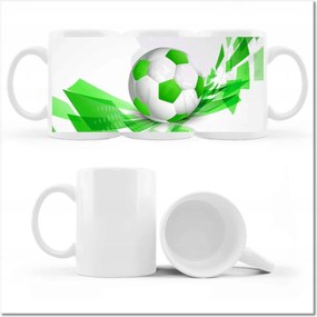 Nyomott mintás bögre Zöld focilabda