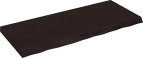 vidaXL sötétbarna kezelt tömör fa fürdőszobai pult 120x50x(2-6) cm