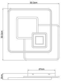 Globo 48441-50 - LED Dimmelhető mennyezeti lámpa RODERICK LED/50W/230V + távirányító