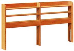 viaszbarna tömör fenyőfa fejtámla polcokkal 120 cm