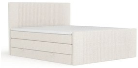 Bézs ágyneműtartós boxspring ágy 180x200 cm Bergamo – Maison de Rêve