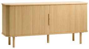 Natúr színű alacsony komód tolóajtóval, tölgyfa dekorral 76x160 cm Cavo – Unique Furniture