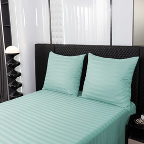 Hotel ágynemű mikroszálas JASMINE mentol - 2 cm-es csík, hotelszélű kialakítás Ágyneműhuzat mérete: 70 x 90 cm | 140 x 220 cm